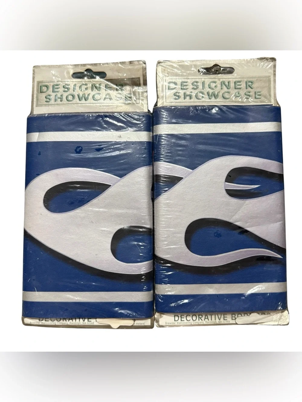 Designer Showcase Silver Flame Blue Background Decorative Borders 2 Packs